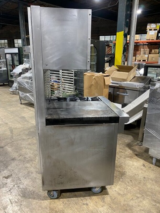 FAB! Southbend Commercial Natural Gas Powered Hot Plate With Right Side 2 Burner Range! With Raised Splash Back And Salamander! With Oven Underneath! All Stainless Steel! On Casters! - Image 4 of 10