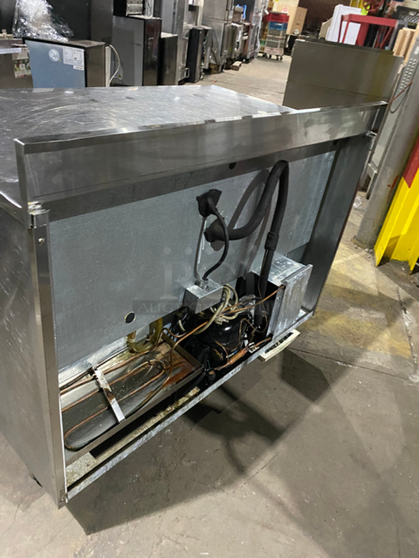 Duke Commercial Work/Prep Top Low Boy Cooler! With 2 Doors Underneath Storage Space! With Poly Coated Racks! With Backsplash! All Stainless Steel! Model: RUF48 SN: 06022028 115V 60HZ 1 Phase - Image 4 of 9