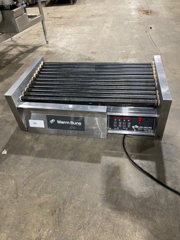 LATE MODEL! 2018 Star Commercial Countertop Hot Dog Roller Grill! With Bun Warmer Drawer! All Stainless Steel! Model: 50STBDE 120V