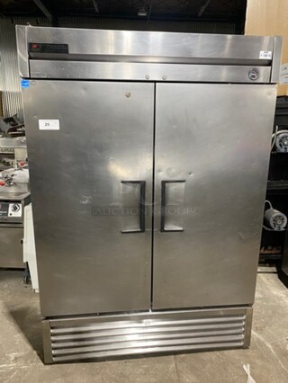 True Commercial 2 Door Reach In Cooler! Poly Coated Racks! All Stainless Steel! Model: T49 SN: 6950022 115V 60HZ 1 Phase