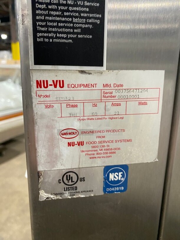 Nuvu Commercial Baking Center Oven Proofer Combo! With Metal Oven Racks! Stainless Steel! On Casters! Model: SUB123 SN: 00375647120400010001 208V 60HZ 3 Phase - Image 9 of 10