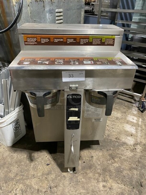 Fetco Commercial Countertop Dual Side Coffee Brewer! All Stainless Steel! On Legs! Model: CBS2052 SN: 370110030930B 120/208/240V 60HZ 1/3 Phase - Image 1 of 10