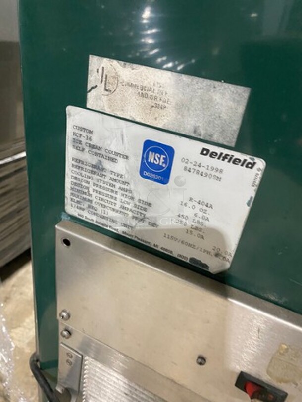 Delfield Commercial Worktop/ Ice Cream Counter! On Casters! Model: KCF36 SN: 84784908M 115V 60HZ 1 Phase - Image 6 of 7