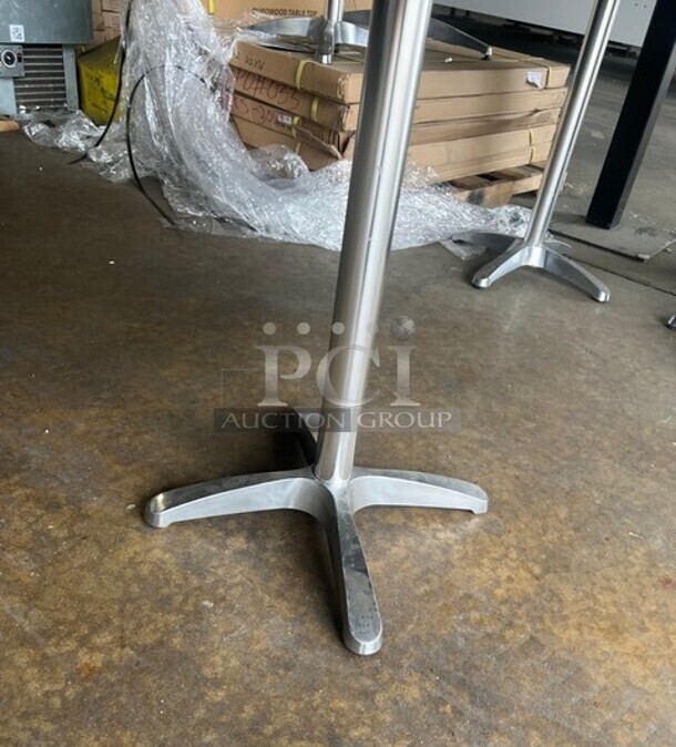 Wow! Brand New! OCS Ash Grey Finish Scratch Resistant Durowood Composite Dining Table! 24 x 24! Suitable For Indoor & Outdoor Use With Polished Base!  - Image 4 of 6