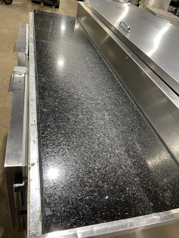 Custom Cool Stainless Steel Pizza Prep Table With 2 Door Underneath Storage! On Legs! - Image 10 of 11