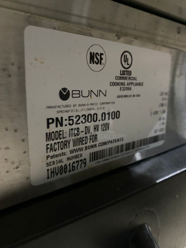 NICE! Bunn Commercial Countertop Infusion Tea/Coffee Brewing Machine! All Stainless Steel Body! Model: ITCBDVHV SN: IHV0016779 120V 60HZ 1 Phase - Image 7 of 10