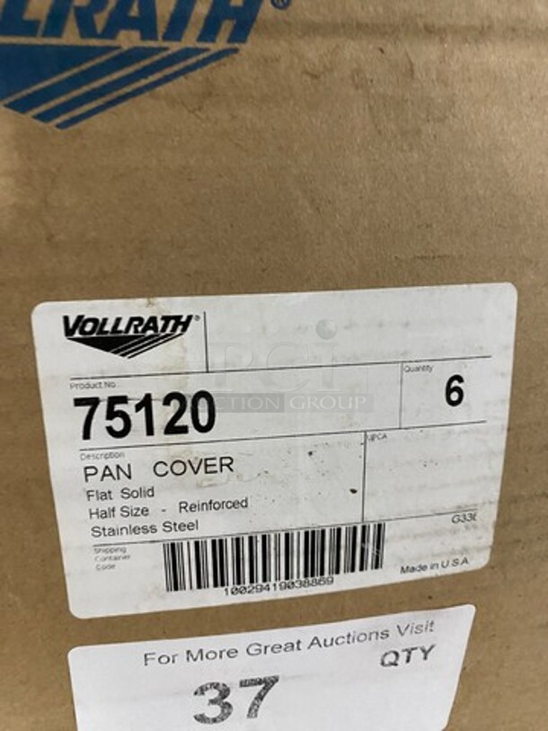 NEW! IN THE BOX! Vollrath Stainless Steel 1/2 Size Steam Table/ Prep Table Food Pan Lids! - Image 2 of 5