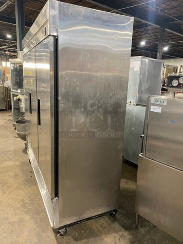 True Commercial 3 Door Reach In Freezer! With Poly Coated Racks! All Stainless Steel! Model TS72F Serial 13127275! 115/208/230V 1Phase! On Casters! WORKING WHEN REMOVED! - Image 4 of 11