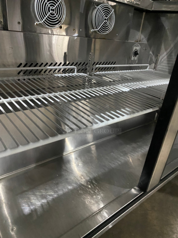Atosa Commercial Refrigerated Sandwich Prep Table! With 2 Door Storage Space! Poly Coated Racks! With Overhead Shelf Space! All Stainless Steel! On Casters! Model: MSF8302 SN: MSF8302150509C4005 115V 60HZ 1 Phase - Image 6 of 11