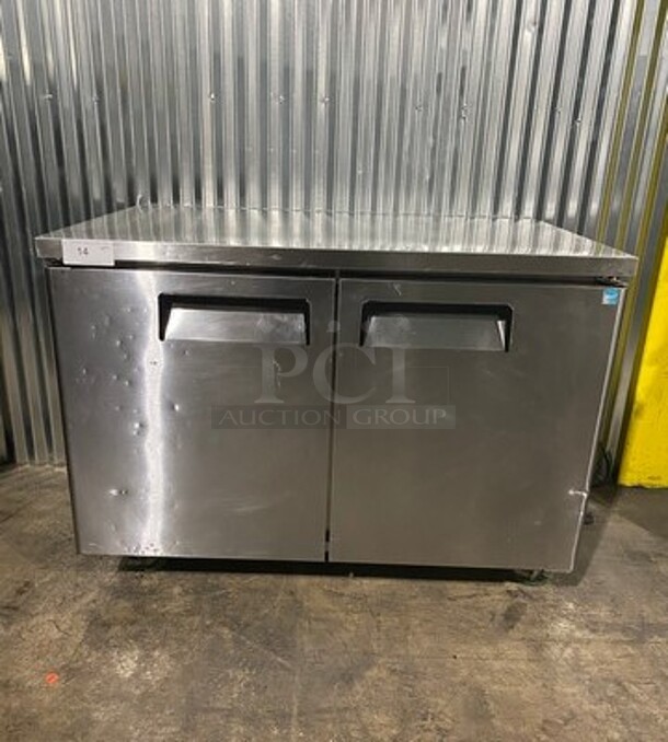 Supera Commercial 2 Door Lowboy/ Worktop Cooler! Stainless Steel! On Casters! Model: UR2R1 115V