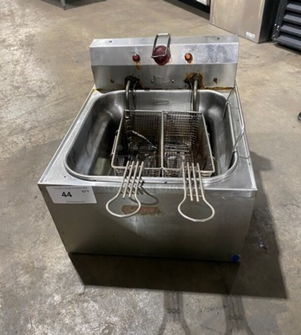 Cecilware Countertop Electric Powered Deep Fat Fryer! With Backsplash! All Stainless Steel! Working!