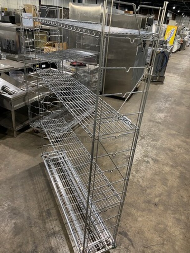 Commercial Metal 4 Tier Wire Shelf! On Casters! - Image 4 of 4