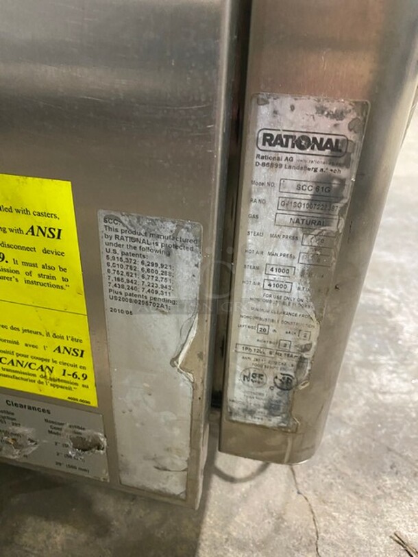 WOW! Rational Commercial Natural Gas Powered Combi Oven! All Stainless Steel! On Legs! 120V 1 Phase! Model: SCC61G! - Image 5 of 9