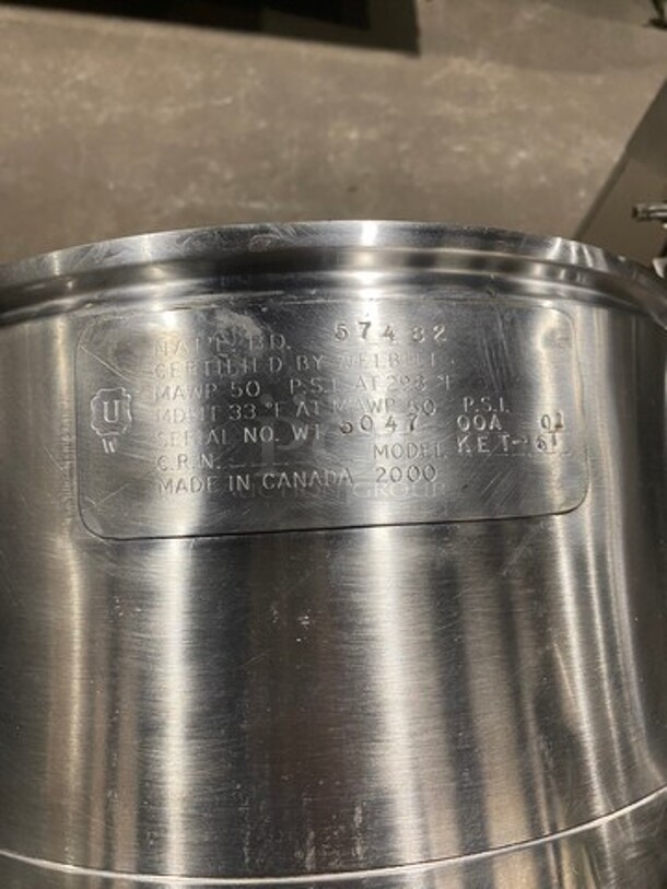 Cleveland Commercial Electric Powered Tilting Soup Kettle! All Stainless Steel! On Legs! Model: KET6T SN: WT504700A01 - Image 10 of 11