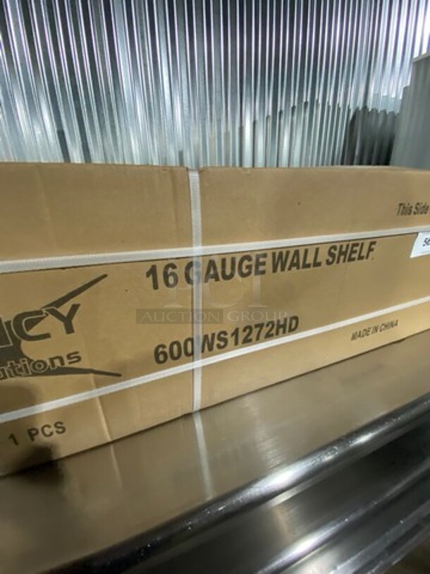 NEW! IN THE BOX! Regency Commercial Solid Stainless Steel Wall Mount Shelf! Model: 600WS1272HD - Image 3 of 4