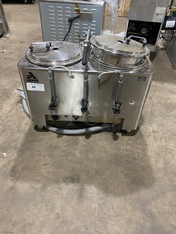 American Metal Ware! All Stainless Steel! Dual Coffee Brewer! With Hot Water Line! On Legs! Model 8103E Serial 106166! 120/208V 1 Phase! - Image 1 of 11