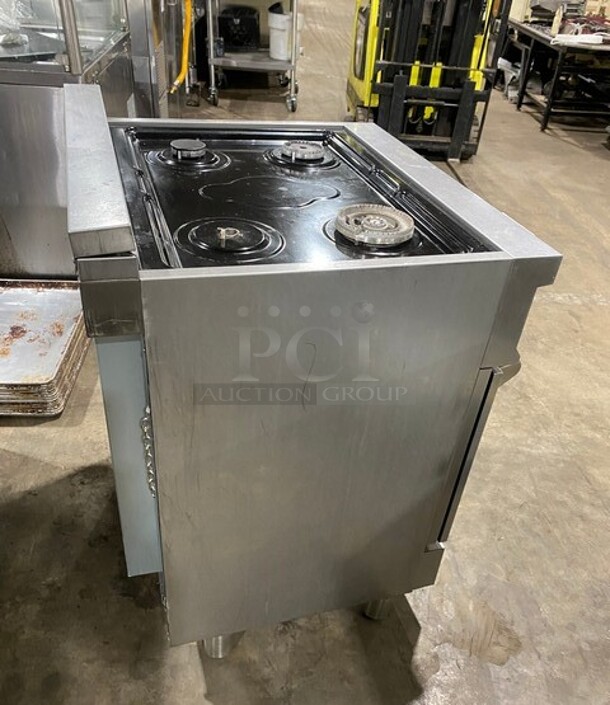 Zline Gas Powered 4 Burner Stove! With Oven Underneath! Stainless Steel! On Legs! Missing Grates! MODEL RGS30 SN:20080776039 120V  - Image 3 of 10