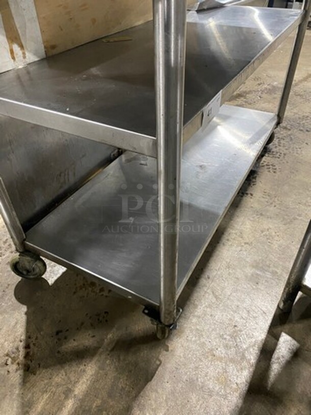 Solid Stainless Steel Work Top/ Prep Table! With Storage Space Underneath! On Casters! - Image 7 of 7