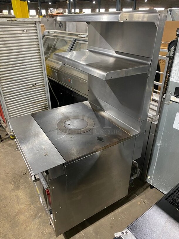 Vulcan Commercial French Top/ Hot Plate Stove! With Raised Back Splash With Double Overhead Shelf! With Oven Underneath! All Stainless Steel! On Legs! MODEL GH30 SN:481609310 - Image 3 of 11
