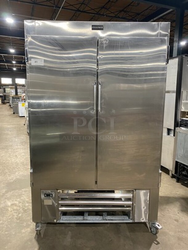 Cool Tech Commercial 2 Door Reach In Cooler! All Stainless Steel! On Casters! Model: CMPH48RIF SN: W20715 120V