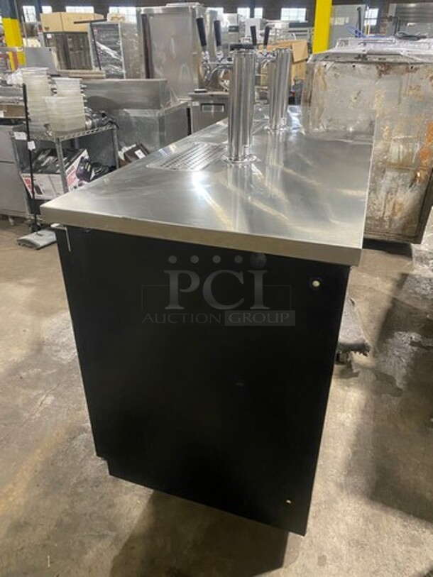 NICE! LATE MODEL!  Avantco Commercial Refrigerated Dual Tower Kegerator! With Towers! With 3 Door Storage Space Underneath! Poly Coated Racks! Model: 178UDD378 SN: 6436334321083606 115V 60HZ 1 Phase - Image 2 of 11