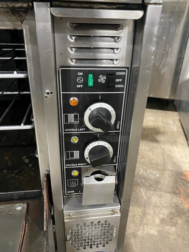 NICE! Garland Commercial Natural Gas Powered Hot Plate With Right Side Flat Griddle! Griddle Has Side Splashes! With Back Splash! With Oven Underneath! All Stainless Steel! - Image 9 of 11