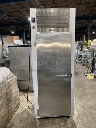 Traulsen One Door Stainless Steel Reach In Freezer! Model G12011KM Serial T583270H92! 115V 1 Phase! On Casters! 