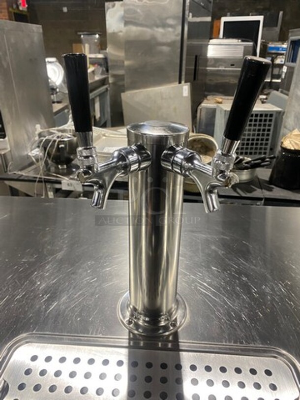 NICE! LATE MODEL!  Avantco Commercial Refrigerated Dual Tower Kegerator! With Towers! With 3 Door Storage Space Underneath! Poly Coated Racks! Model: 178UDD378 SN: 6436334321083606 115V 60HZ 1 Phase - Image 9 of 11