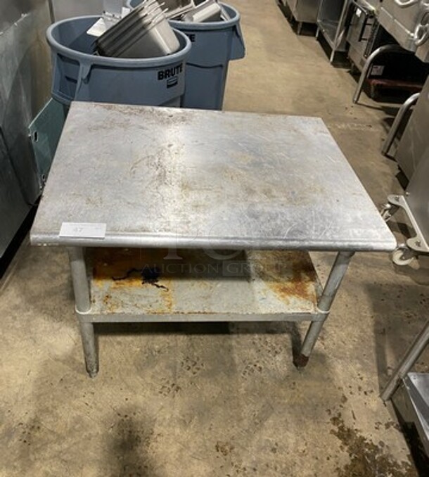 Solid Stainless Steel Equipment Stand Table! With Storage Space Underneath! On Legs! - Image 1 of 6