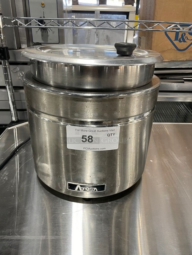 Atosa Commercial Stainless Steel Electric Powered Countertop Single Well Soup Kettle/Food Warmer! 120V! Model: AT51388!
 - Image 1 of 9