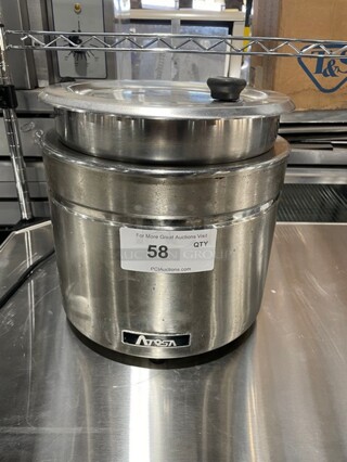 Atosa Commercial Stainless Steel Electric Powered Countertop Single Well Soup Kettle/Food Warmer! 120V! Model: AT51388!
