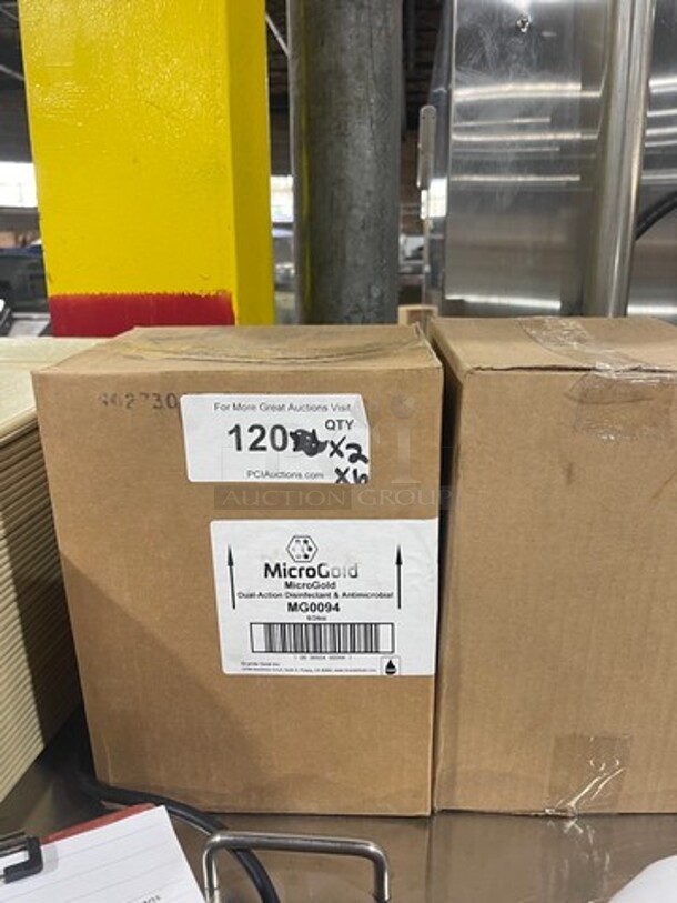 NEW! IN THE BOX! Micro Gold Dual Action Disinfectant And Antimicrobial Spray! 6 Bottles Per Box, 2 Boxes In This Item Number! - Image 1 of 2