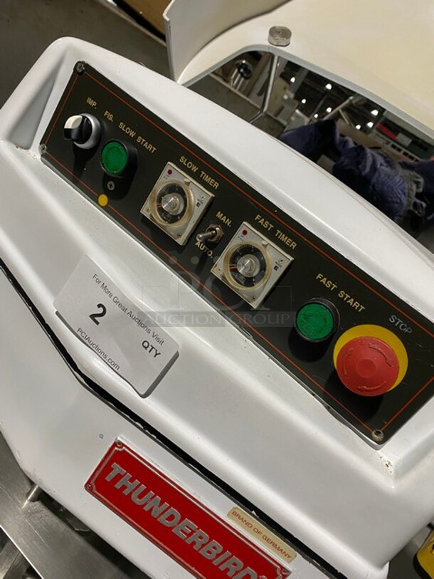 Nice! Thunderbird ASP-80 Metal Commercial Spiral Mixer w/ Stainless Steel Mixing Bowl and Dough Hook Attachment. 220 Volts, 3 Phase. - Image 6 of 8