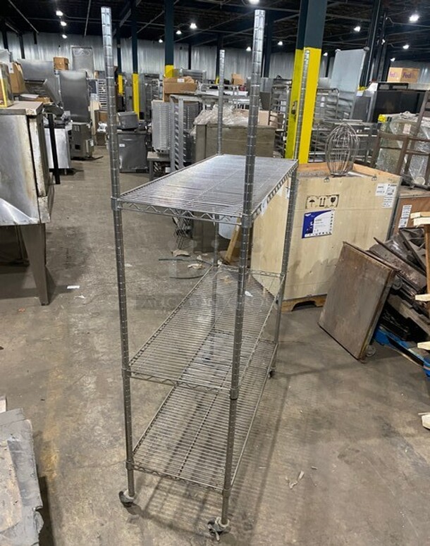 Wire 3 Shelf Rack! On Casters! - Image 2 of 5