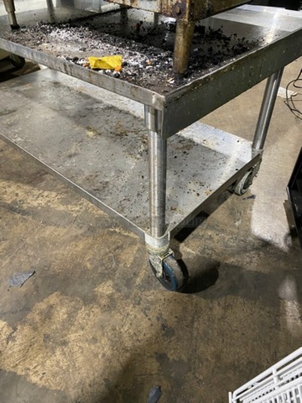 Solid Stainless Steel Equipment Stand! With Storage Space Underneath! On Casters! - Image 4 of 7