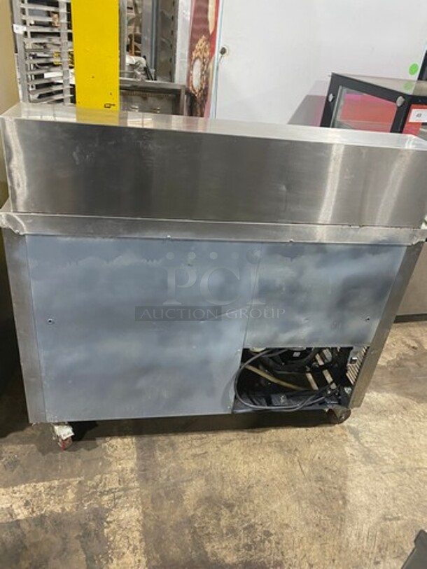 LATE MODEL! 2018 Leader Commercial Refrigerated Mega Top Sandwich Prep Table! With Commercial Cutting Board! With 2 Door Storage Space Underneath! All Stainless Steel! On Casters! Model: LM48S/C SN: GB02M1312B 115V 60HZ 1 Phase - Image 3 of 11