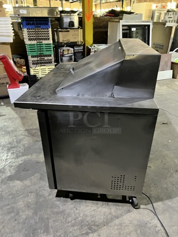 Great! True All Stainless Steel Mega Top Refrigerated Sandwich Prep Table! With 2 Door Storage Underneath! With Racks! Model TSSU-4818M Serial 5272463! 115V 1 Phase! On Casters! Working When Removed! - Image 2 of 8