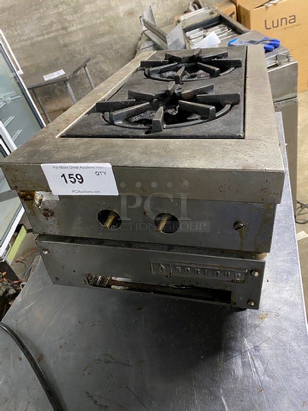 Garland Commercial Natural Gas Powered Countertop 2 Burner Stock Pot Range! All Stainless Steel! On Legs!