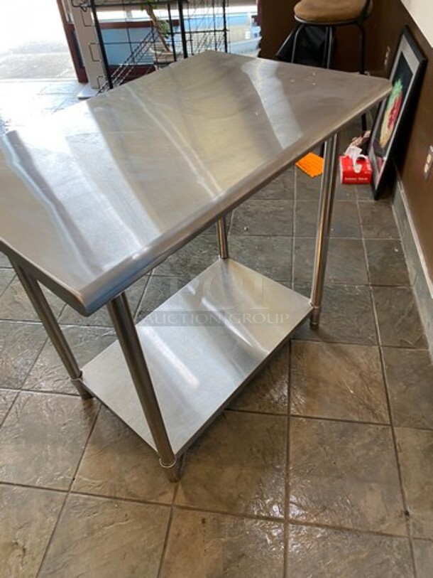 Solid Stainless Steel Work Top/ Prep Table! With Storage Space Underneath! On Legs! - Image 4 of 7