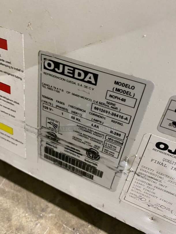 Ojeda Commercial Reach Down Chest Freezer! MODEL NCFH68 SN:001269130415A 120V 1PH - Image 6 of 7
