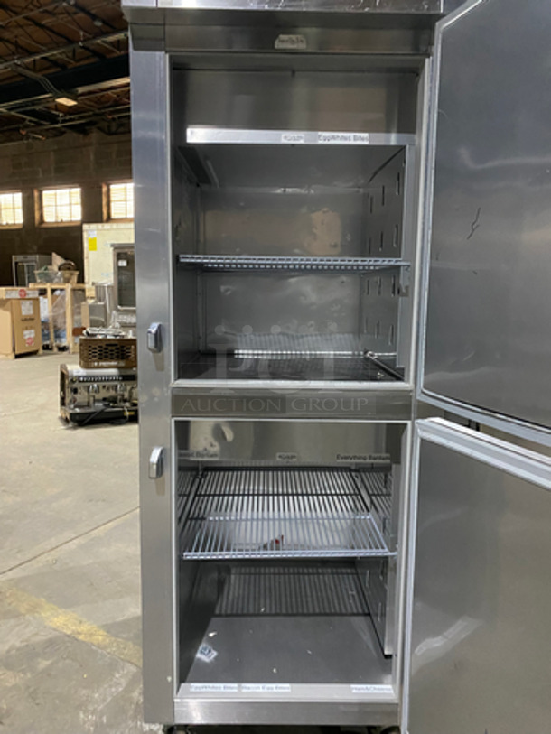 SWEET! True Commercial Reach In Refrigerator/Freezer Combo! With 2 Half Doors! With Poly Coated Racks! All Stainless Steel! On Casters! Model: STG1DT2HS SN: 8629915 115V 60HZ 1 Phase! Works Great! - Image 5 of 9