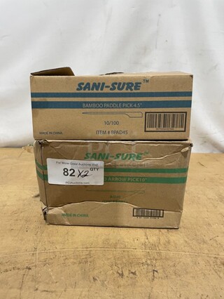 NEW In Box! Sani-Sure Bamboo 4.5" Paddle Picks! With NEW In Box Sani-Sure Bamboo 10" Arrow Picks! 2X Your Bid! 
