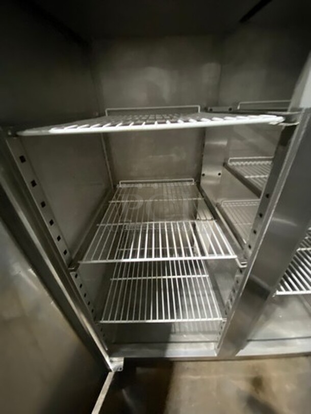 Commercial 2 Door Reach In Cooler! With Poly Coated Racks! All Stainless Steel! On Legs! Model: SFC1200BT SN: ZT33571200003 220V 60HZ 1 Phase - Image 6 of 10