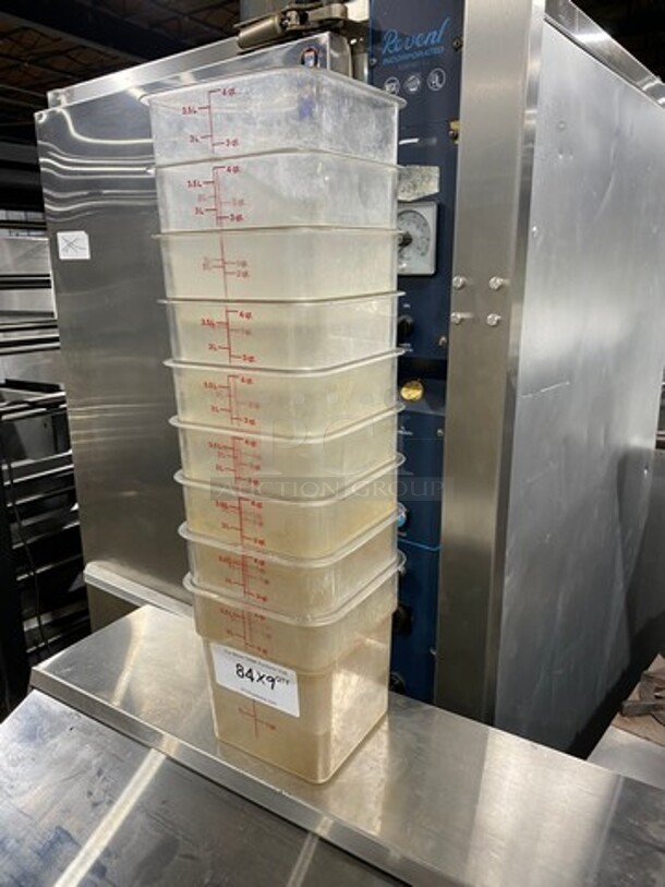 Cambro 4Qt Clear Poly Food Containers! 9x Your Bid! - Image 2 of 7