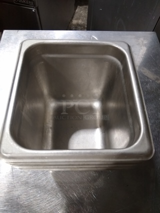 Winco Square Size Six Stainless Steel Steam Pan