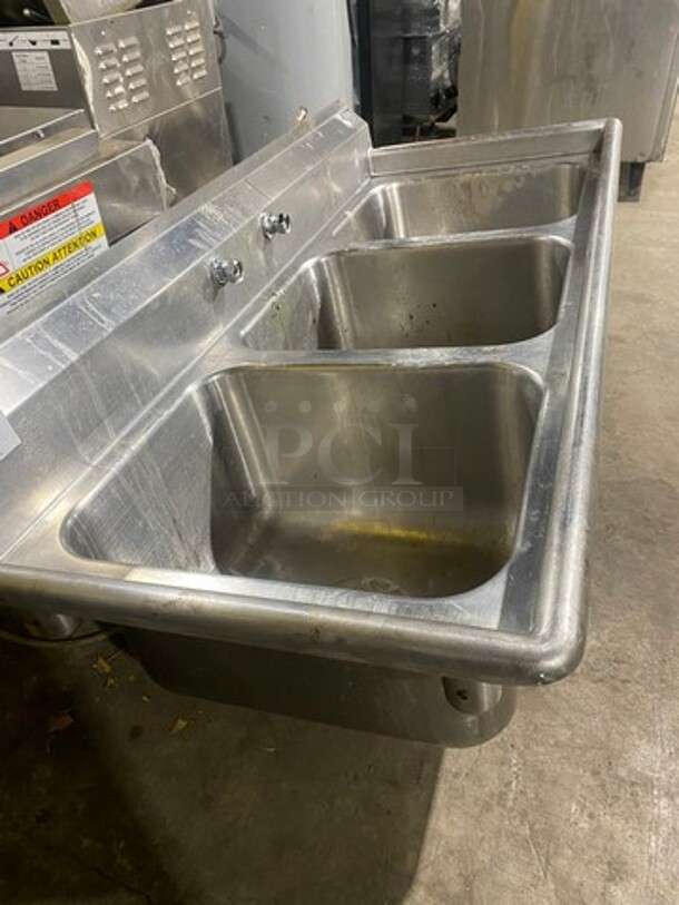 All Stainless Steel Three Compartment Dishwashing Sink! - Image 4 of 8