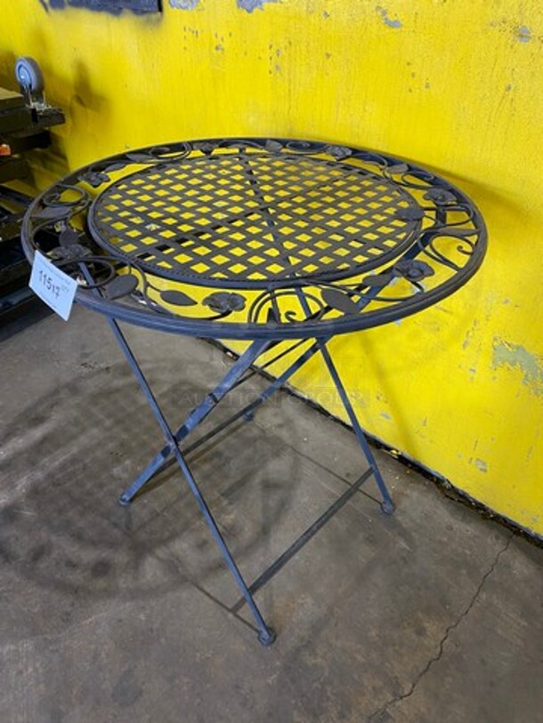Black Metal Foldable Patio Tables! 7x Your Bid! - Image 2 of 4
