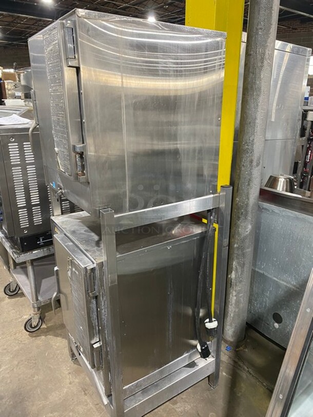 2016 Accutemp All Stainless Steel Commercial Electric Powered Double Deck Steame! Om Stand With Legs! 440/480 Volts, 3 Phase! 2 X Your Bid Makes One Unit!  - Image 2 of 11