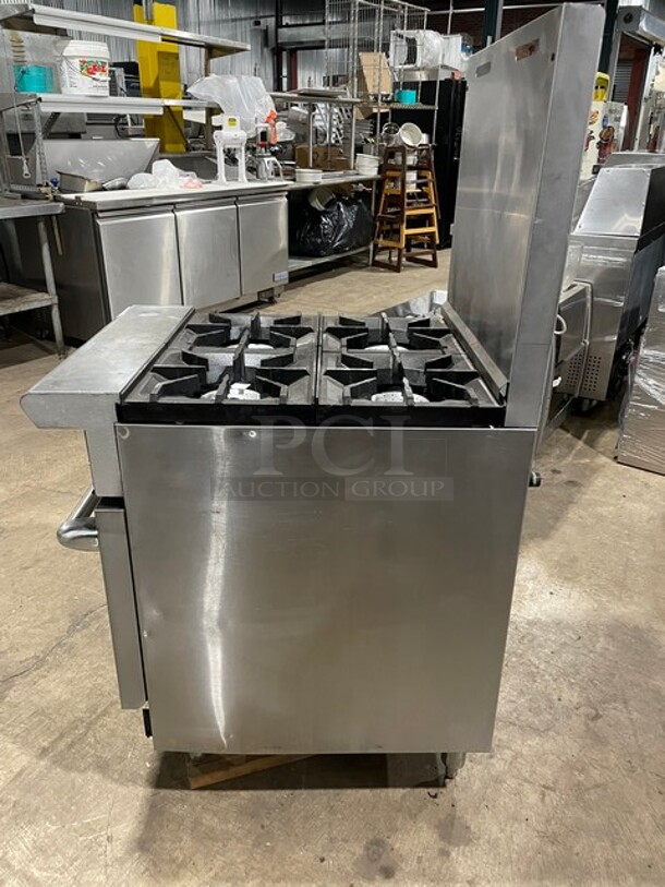 American Range Commercial Natural Gas Powered 4 Burner Stove! With Backsplash! With Ovens Underneath! All Stainless Steel! On Legs! - Image 3 of 9