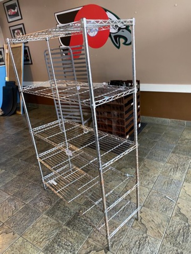 Commercial Metal 5 Tier Shelf! On Legs! BUYER MUST DISMANTLE! PCI CANNOT DISMANTLE FOR SHIPPING! PLEASE CONSIDER FREIGHT CHARGES! - Image 2 of 5